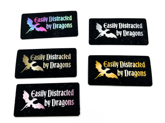 "Easily Distracted by Dragons" 5 Set - Cork Tag H&H Collab