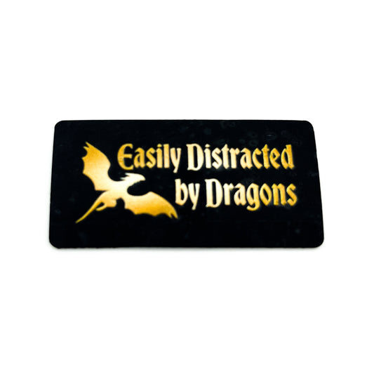 "Easily Distracted by Dragons" Gold Hardware - Cork Tag H&H Collab