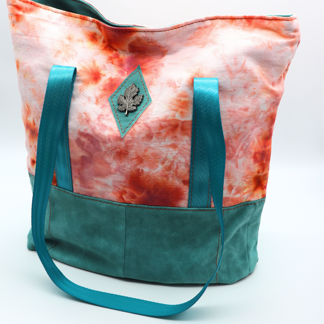 Weekender Tote - Coral & Teal