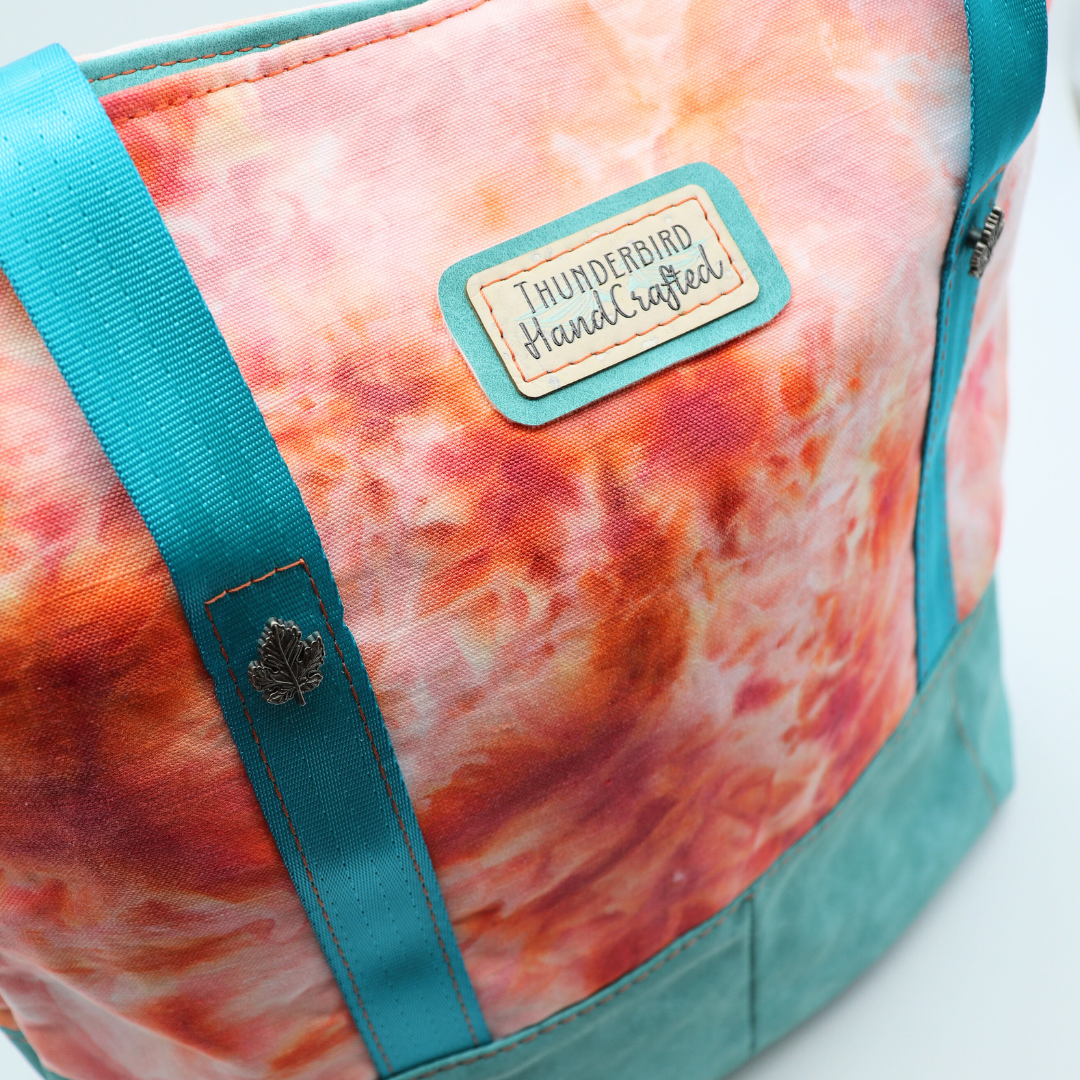 Weekender Tote - Coral & Teal