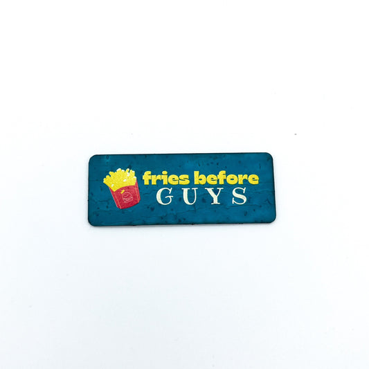 "Fries Before Guys" Cork Tag - Pack of 3