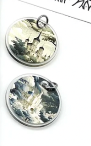 Fantasy Rococo Castle Acrylic Charms - Pack of 2